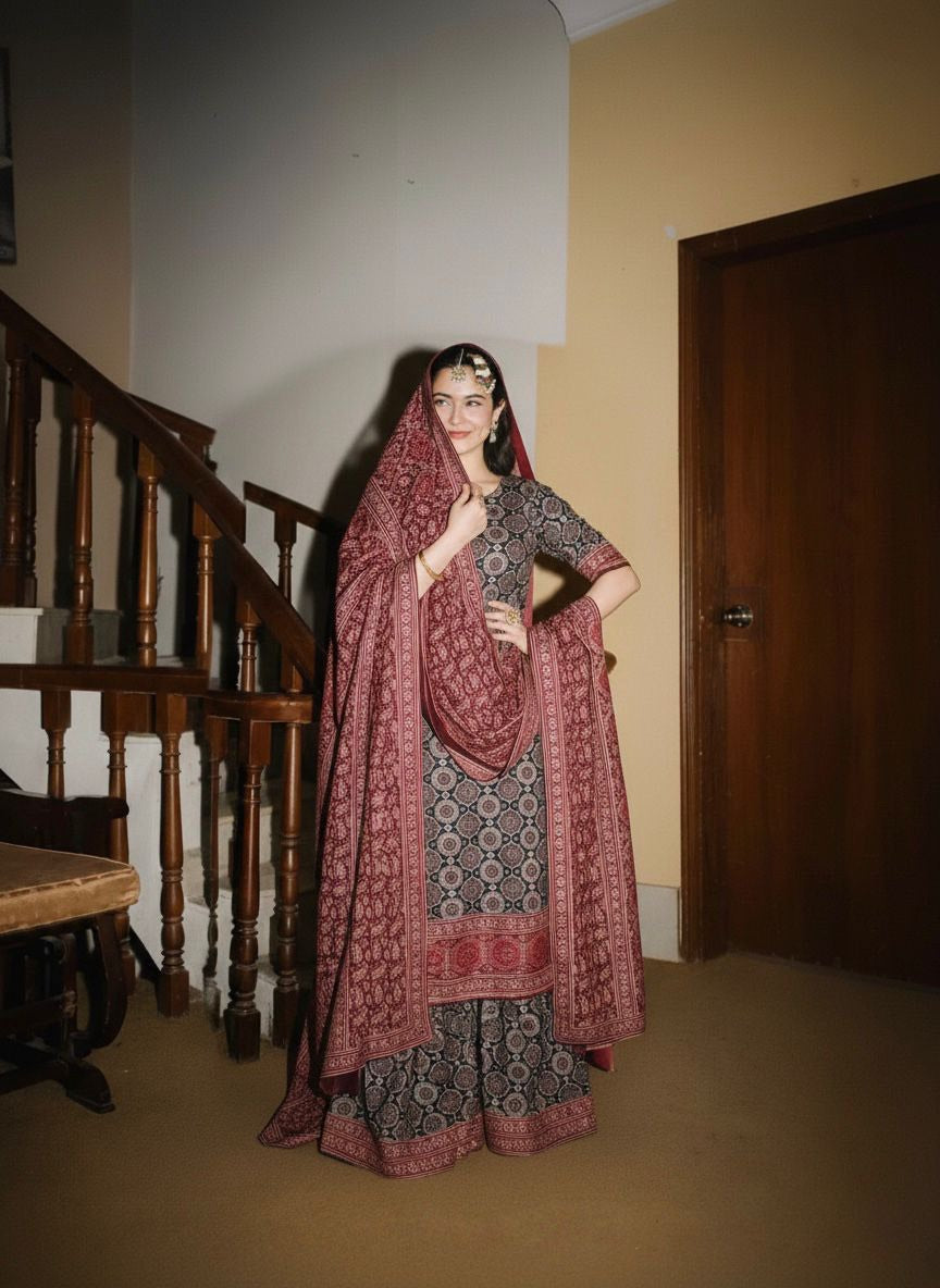 Silk AllOver Chunri Digital Print , 3Pc UnStitched Dress.