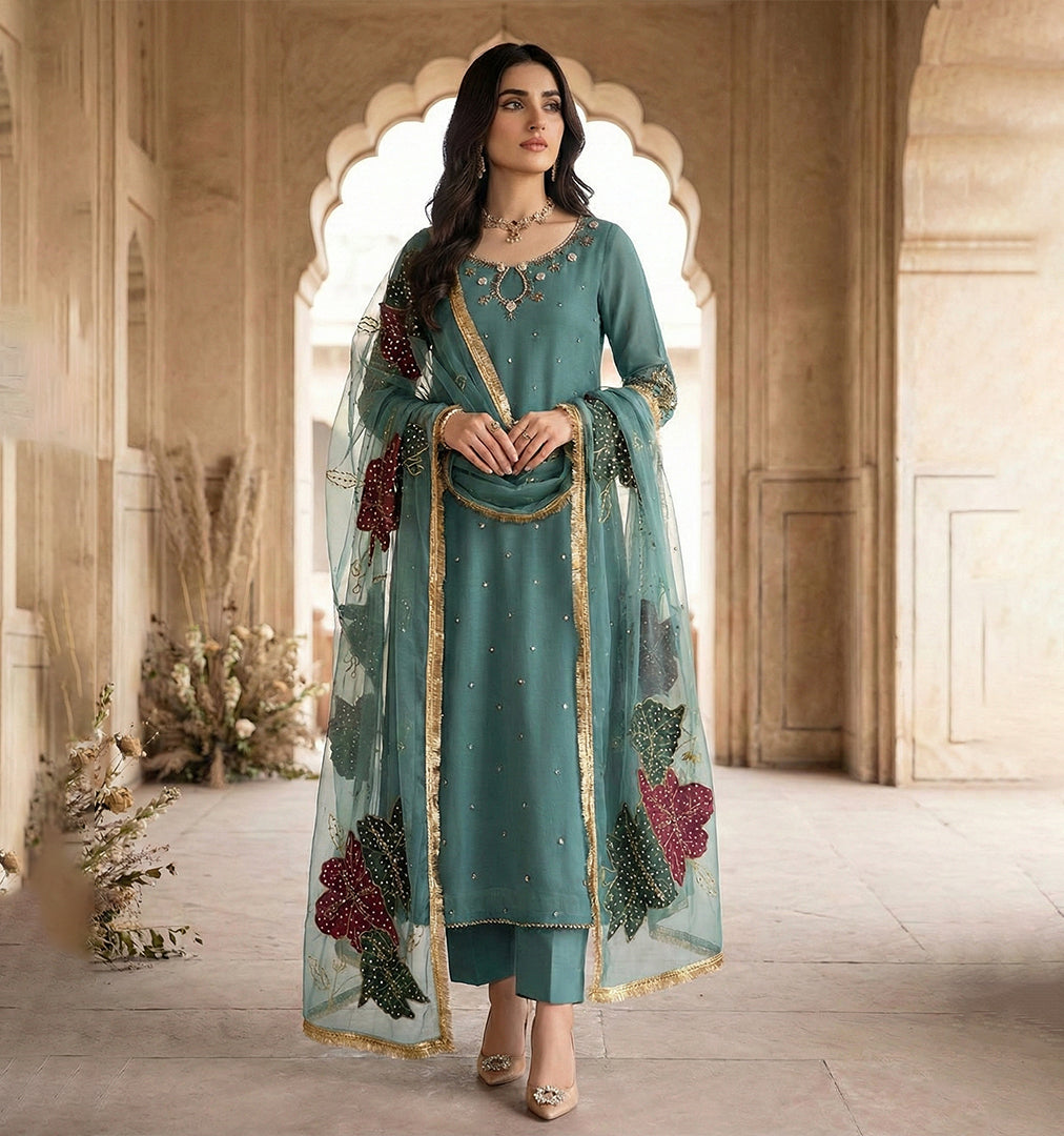 Handworked Zarri Organza Set