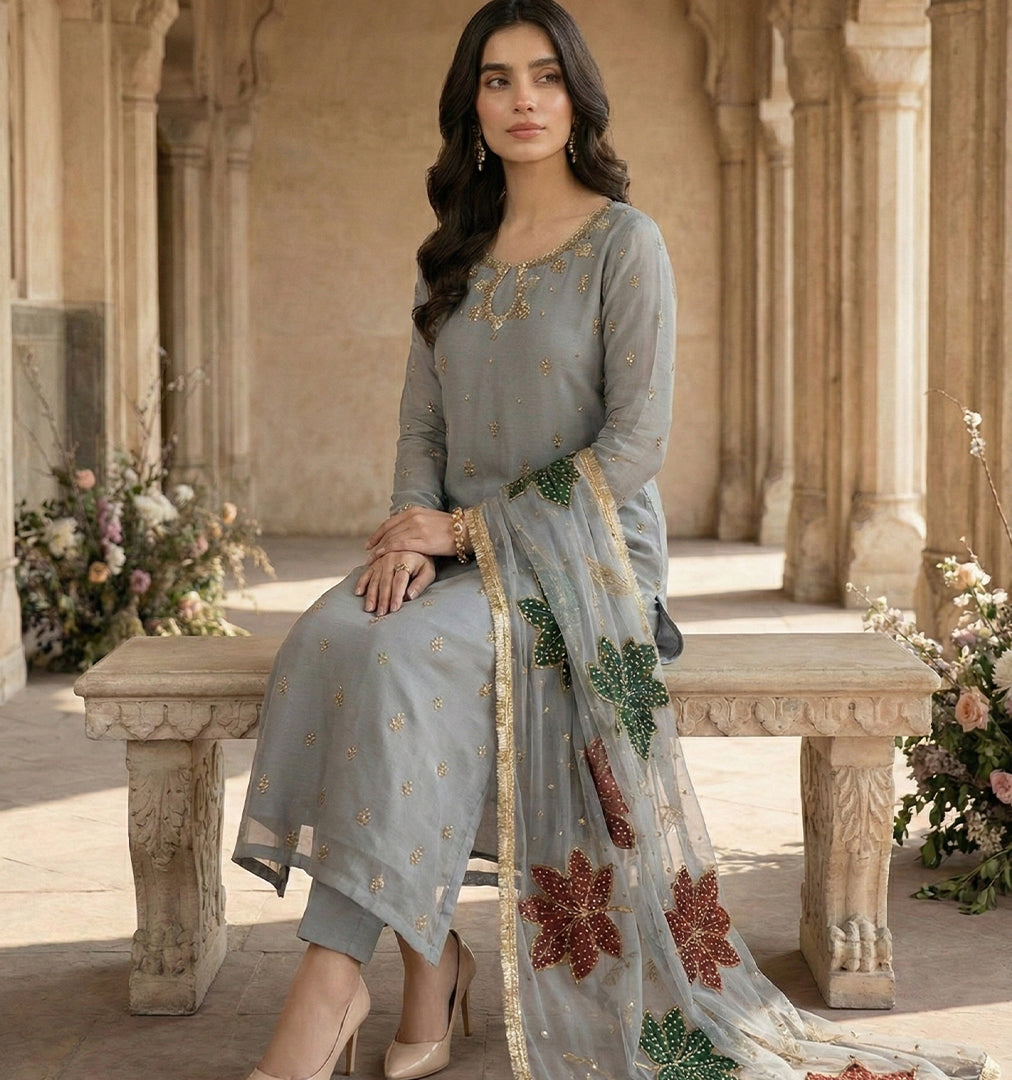 Handworked Zarri Organza Set