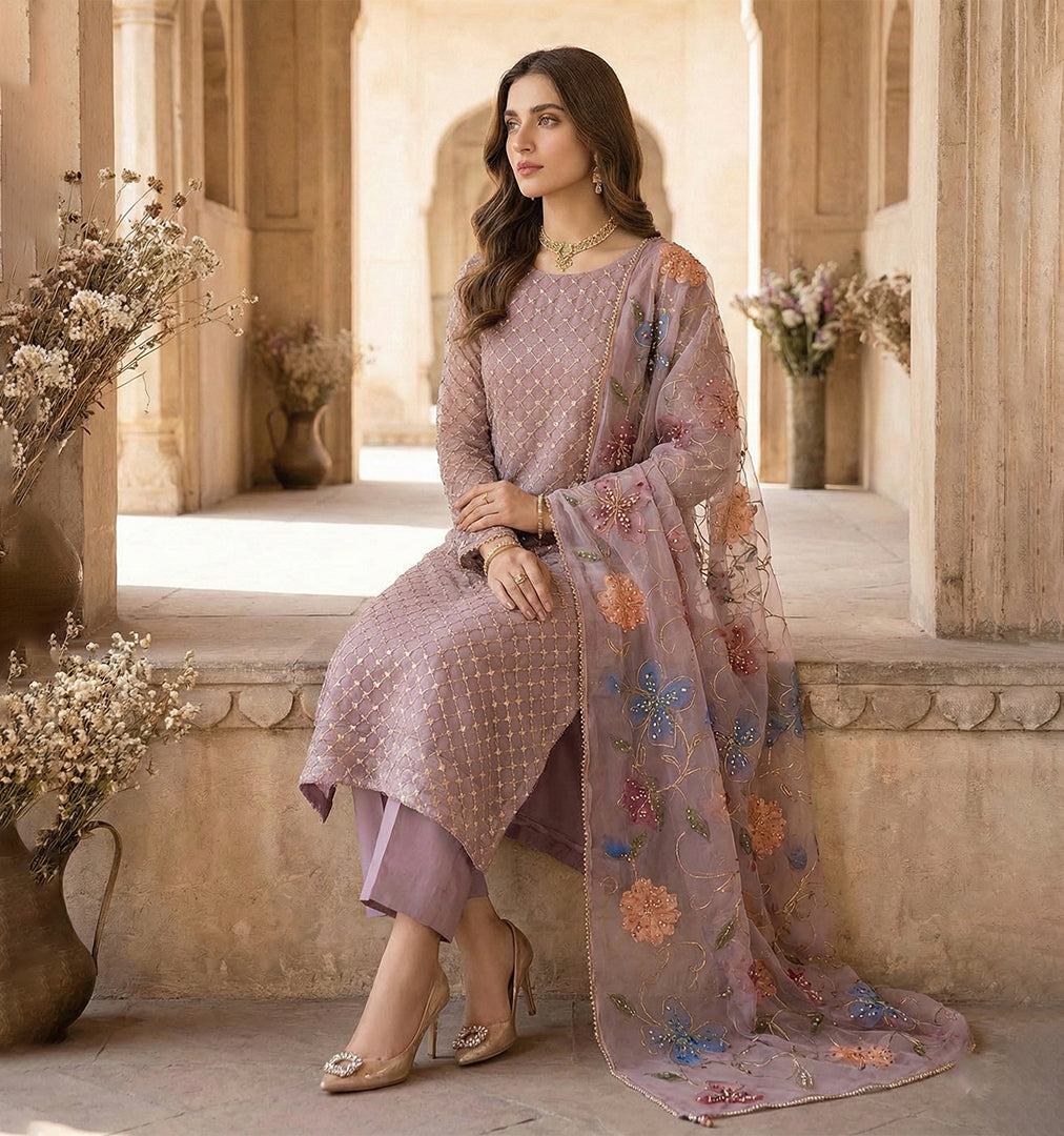 Handworked Organza Suit