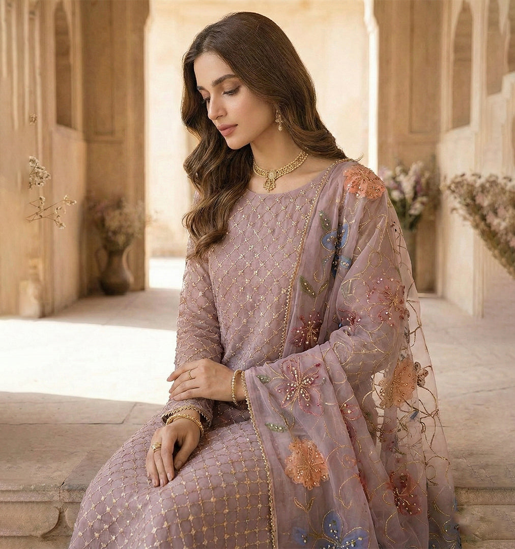 Handworked Organza Suit