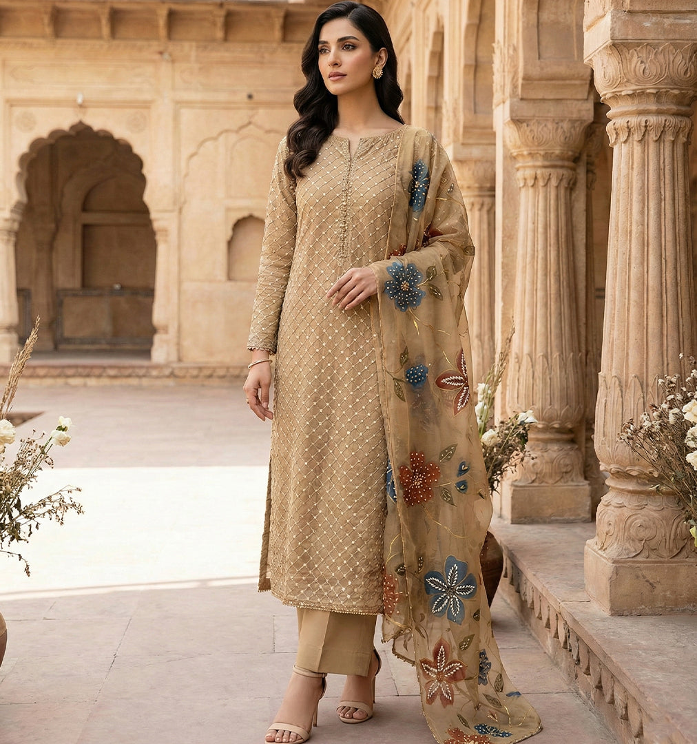 Handworked Organza Suit