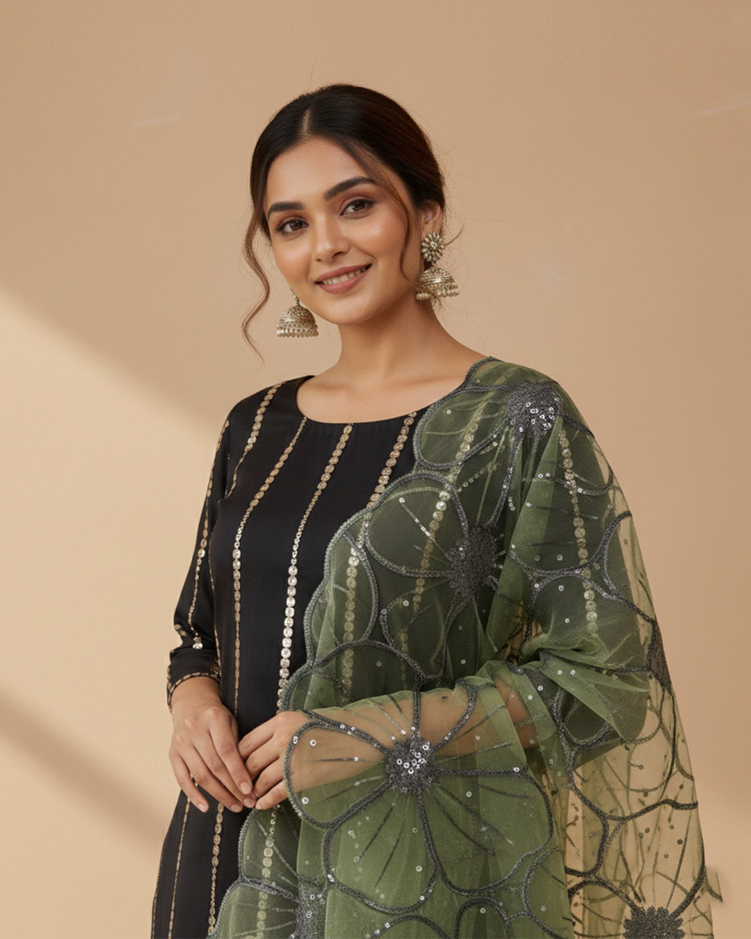 Embroidered Organza & Kattan Silk