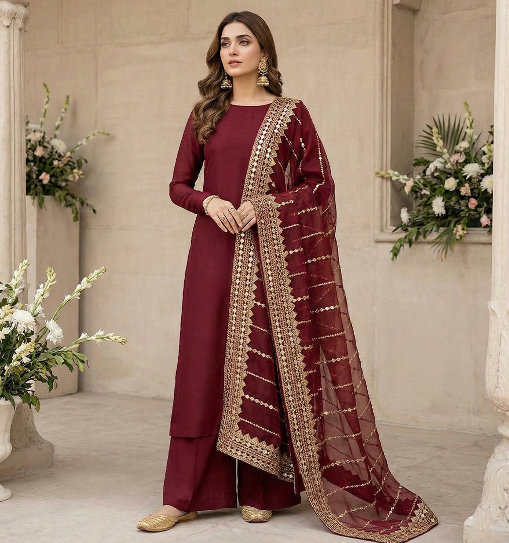 9MM Bordered Organza Set