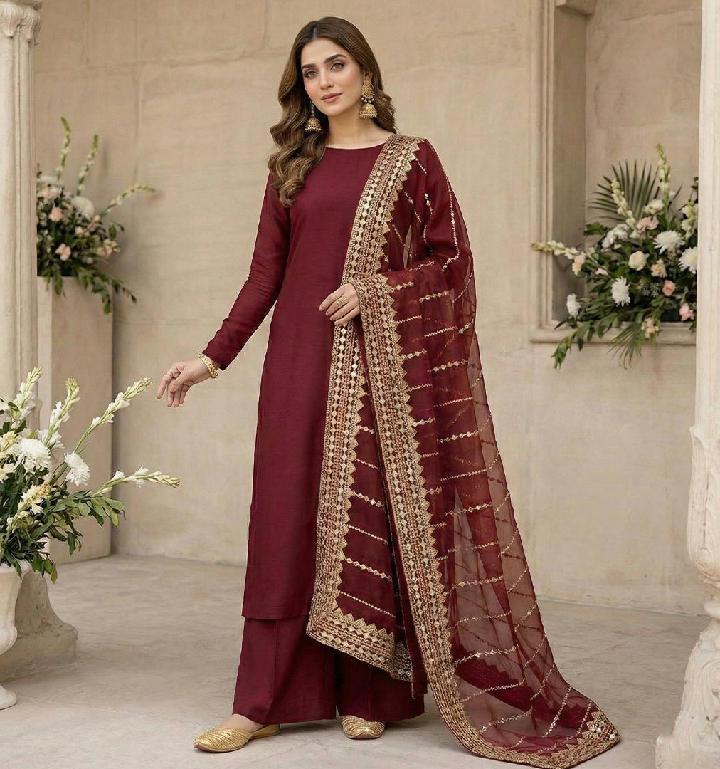 9MM Bordered Organza Set