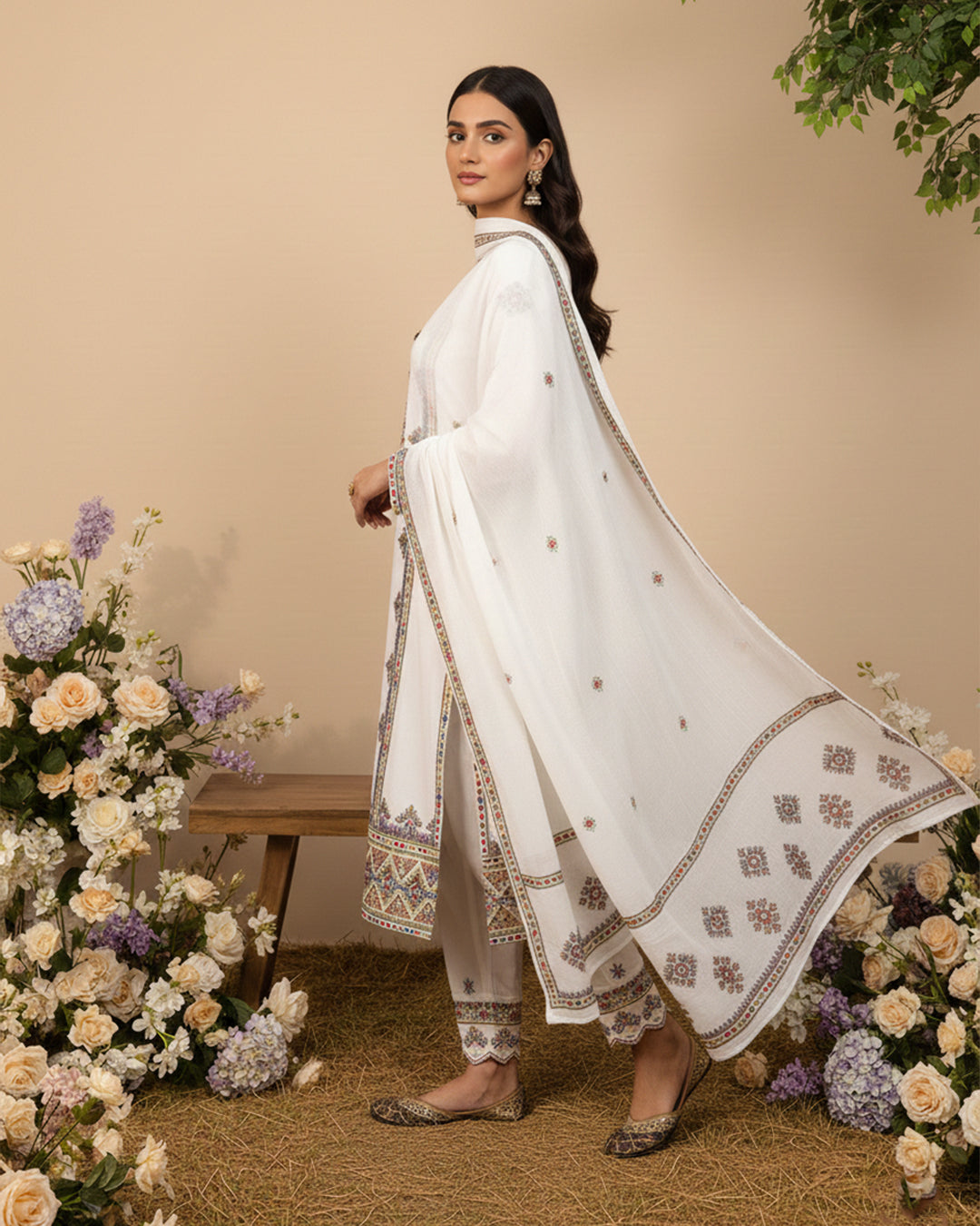 Cotton Ari-Work Embroidery 2PC