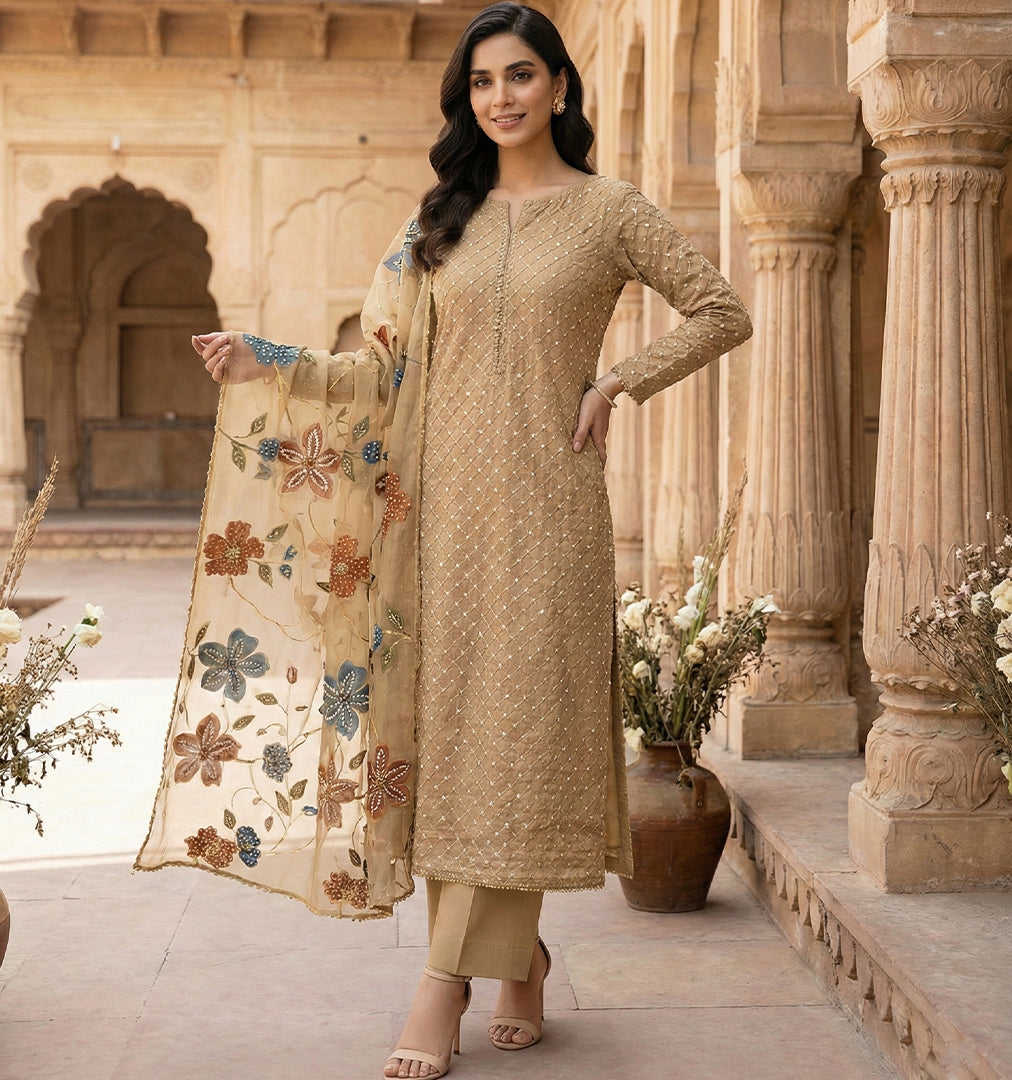 Handworked Organza Suit