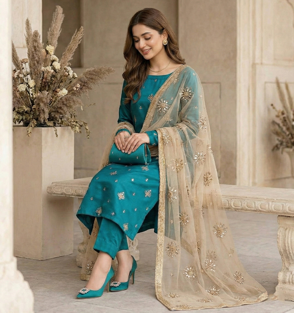 Mirror Work Silk Suite