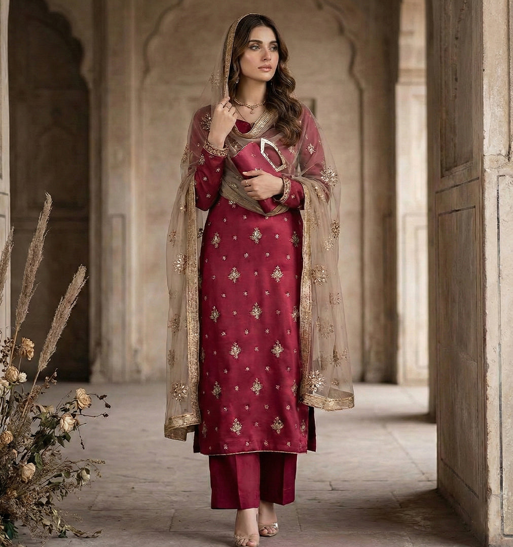 Mirror Work Silk Suite