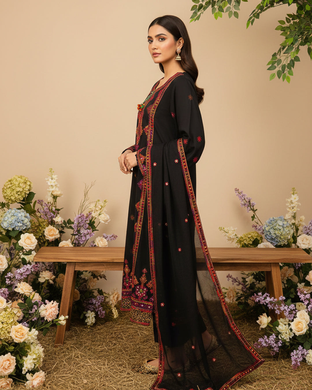 Cotton Ari-Work Embroidery 2PC