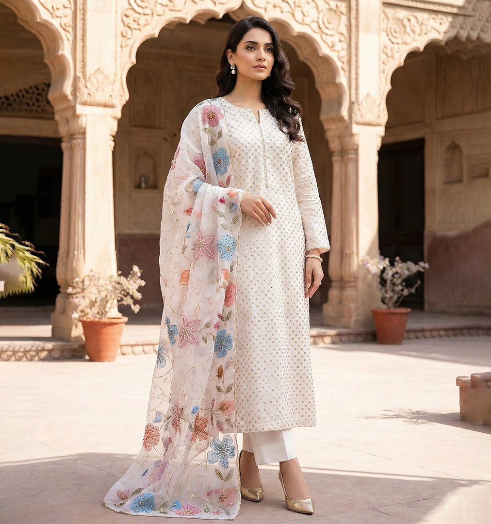 Handworked Organza Suit