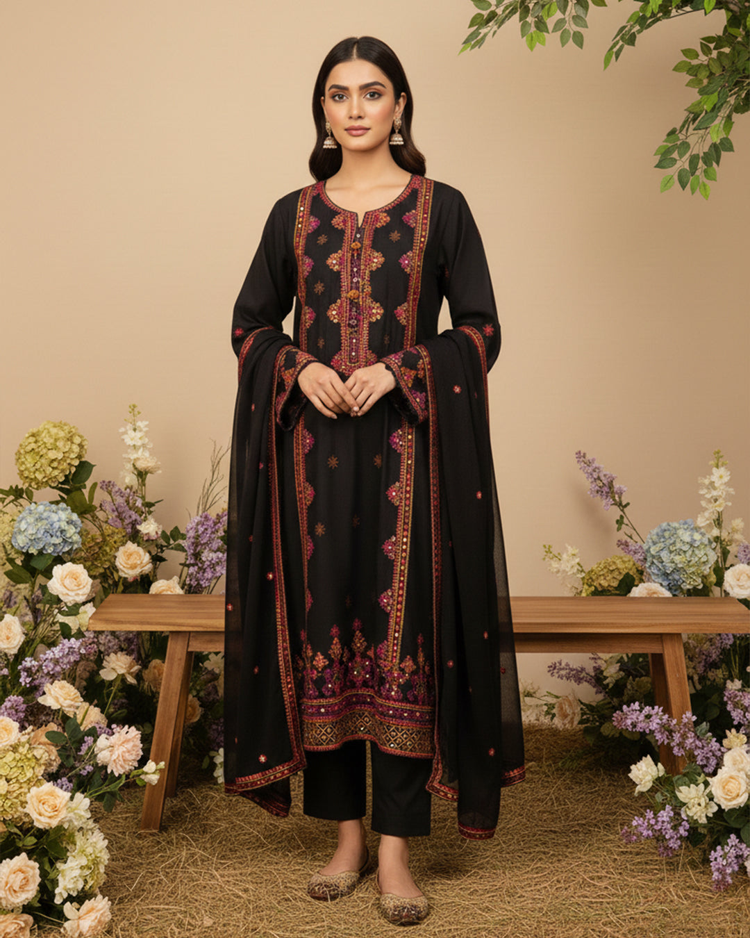 Cotton Ari-Work Embroidery 2PC