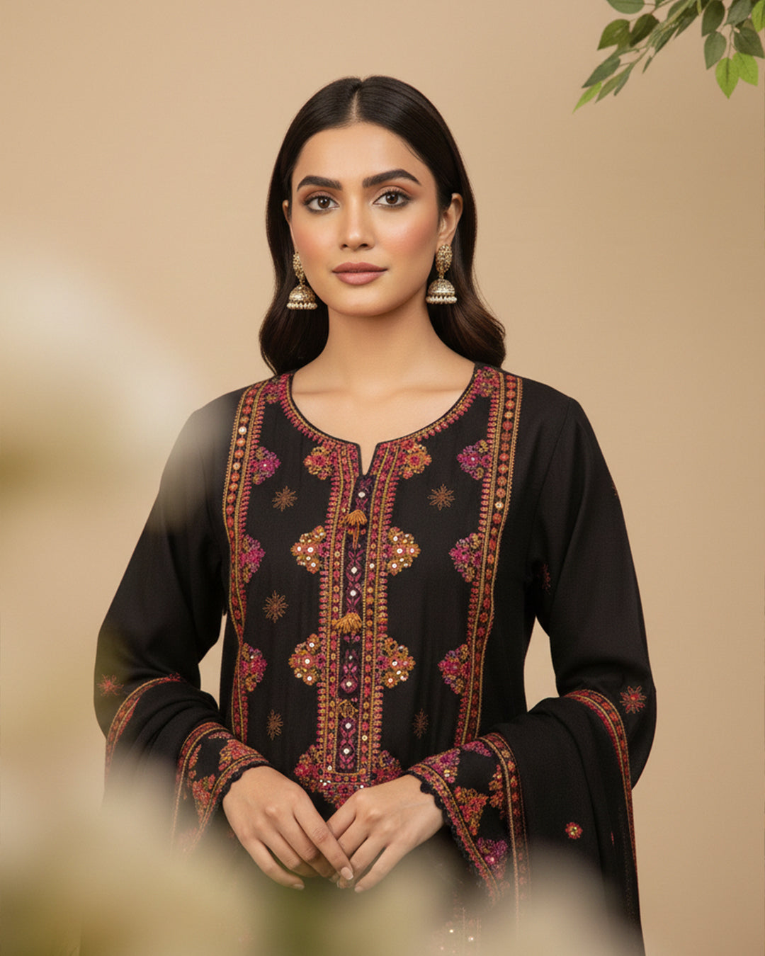 Cotton Ari-Work Embroidery 2PC