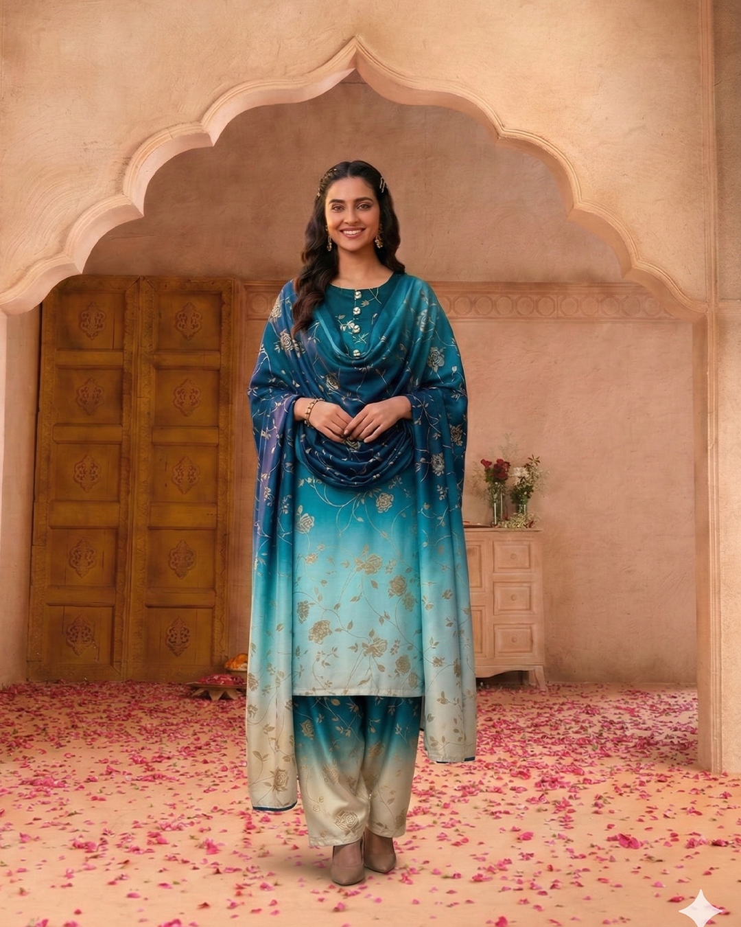 Shamoz Silk Digital Print 3-PC