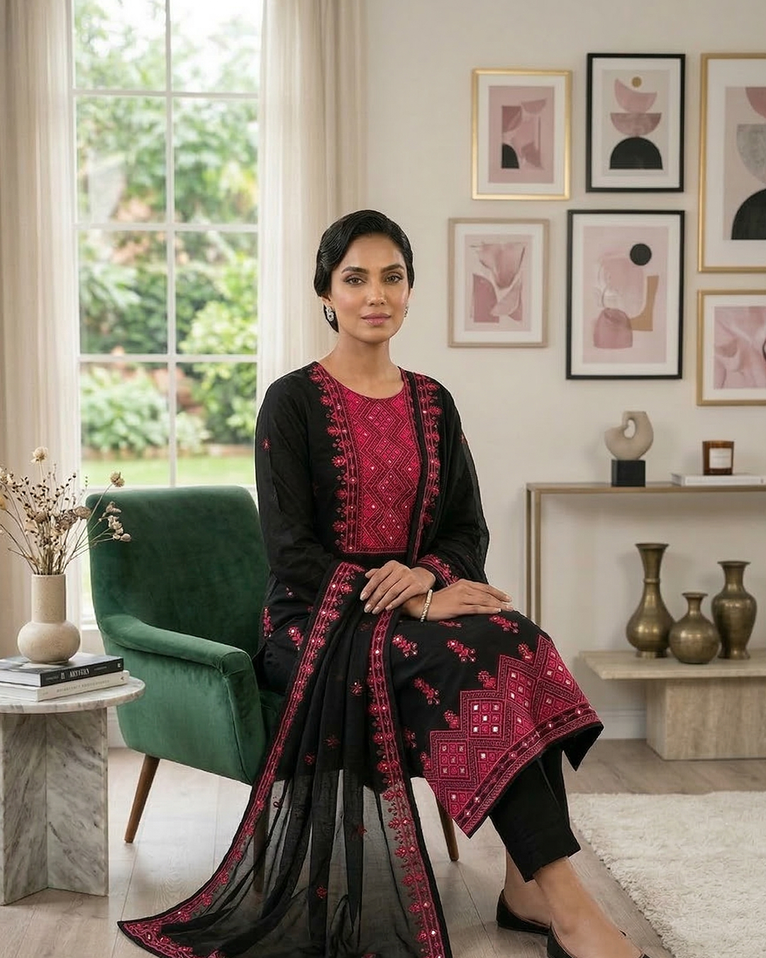 Black Onyx Embroidered