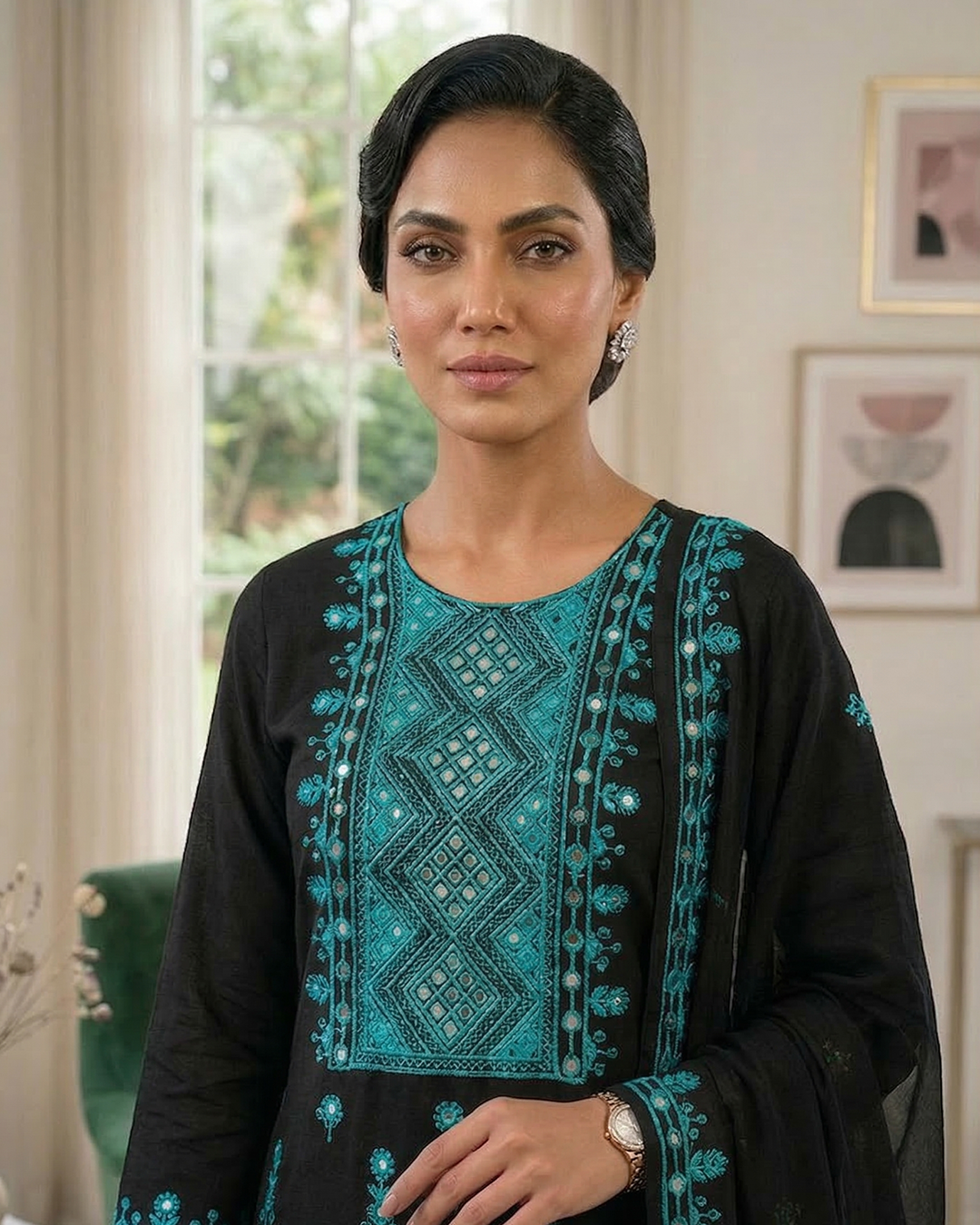 Black Onyx Embroidered