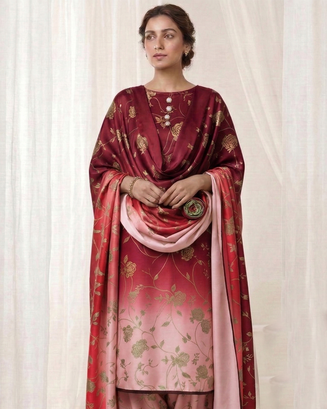 Shamoz Silk Digital Print 3-PC