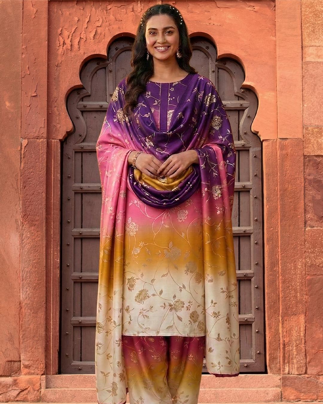 Shamoz Silk Digital Print 3-PC