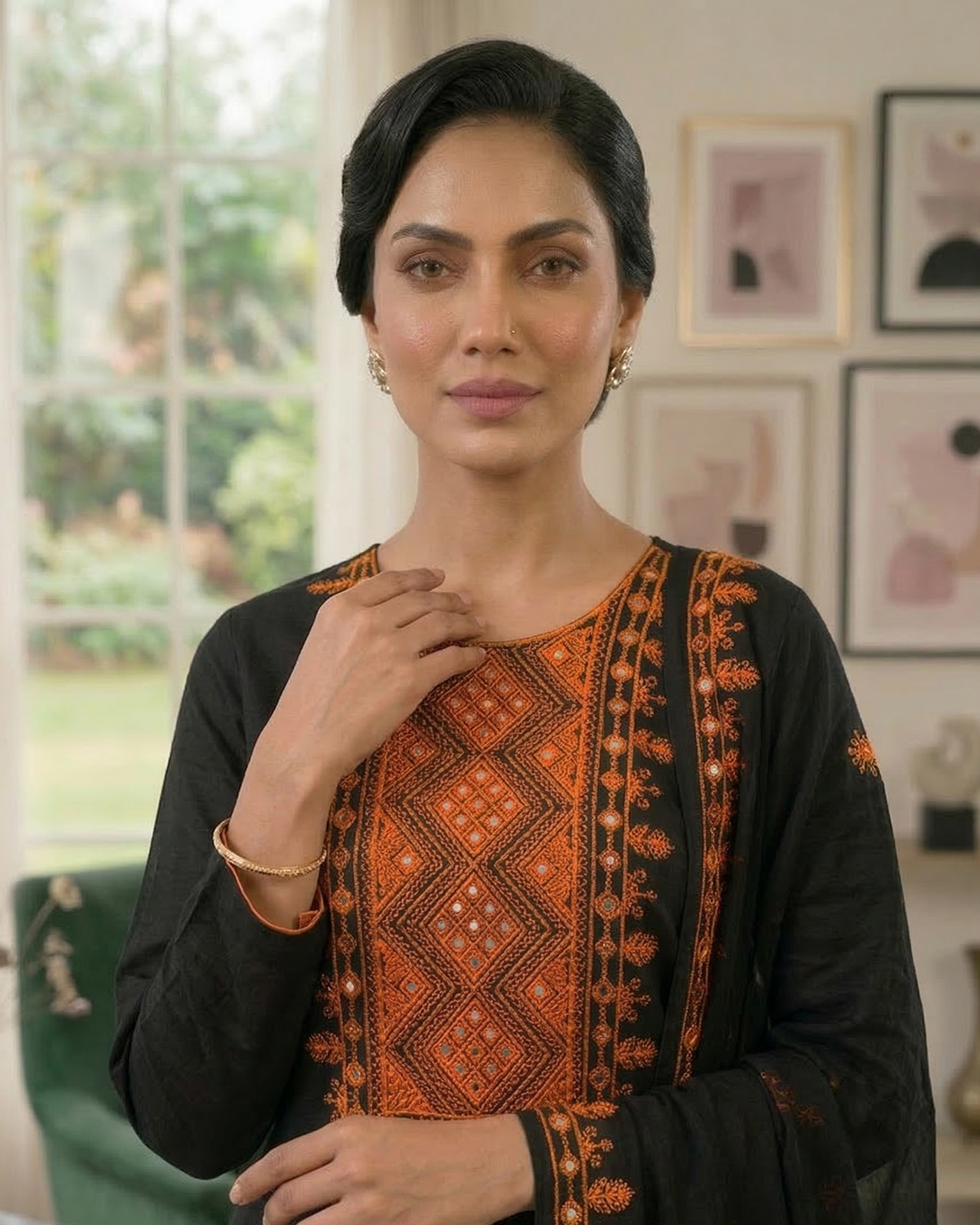 Black Onyx Embroidered