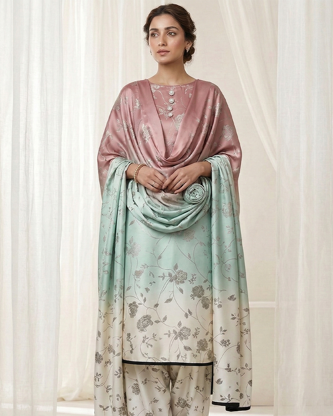 Shamoz Silk Digital Print 3-PC