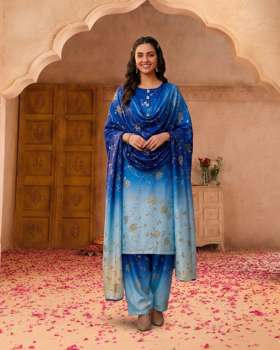 Shamoz Silk Digital Print 3-PC