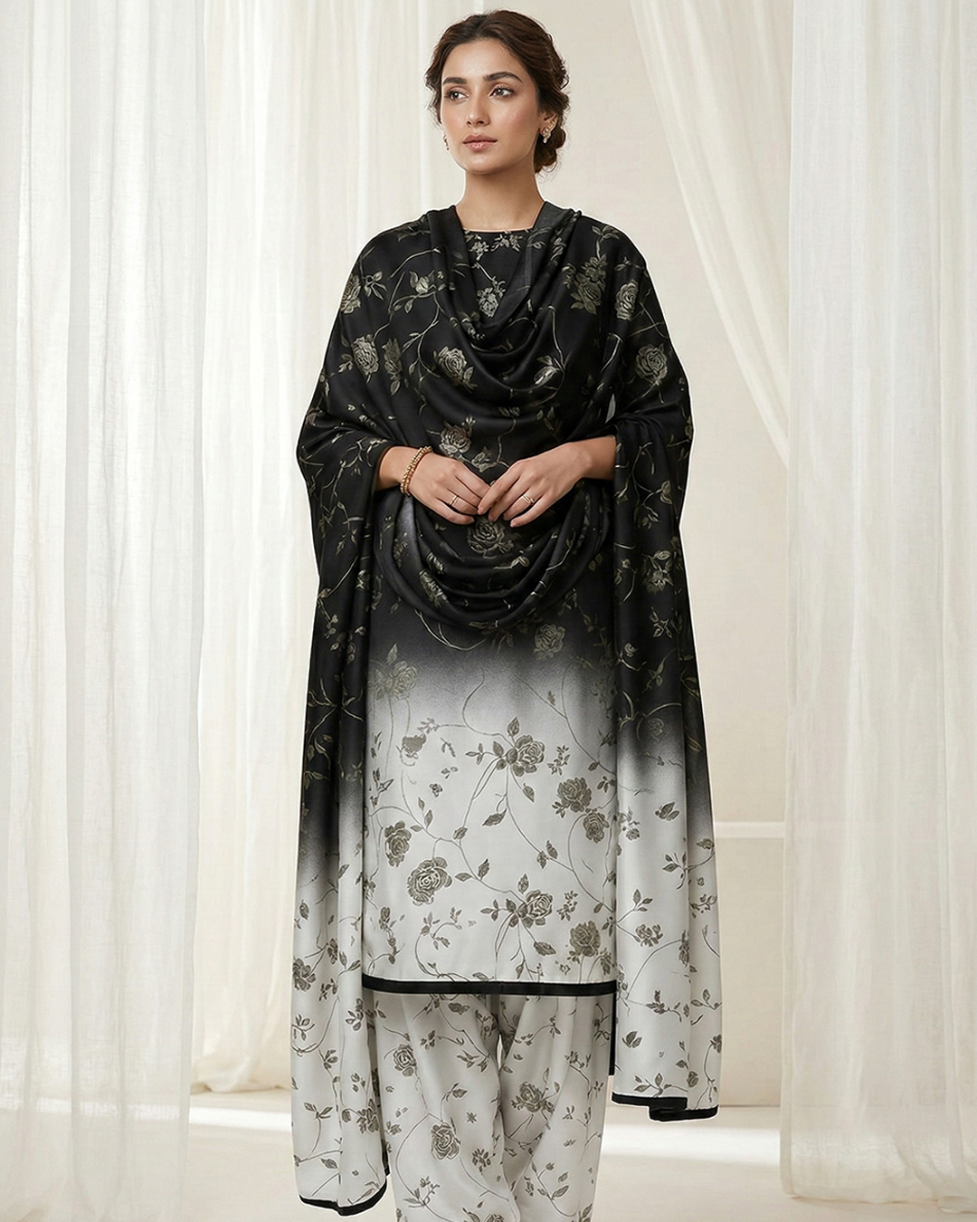 Shamoz Silk Digital Print 3-PC