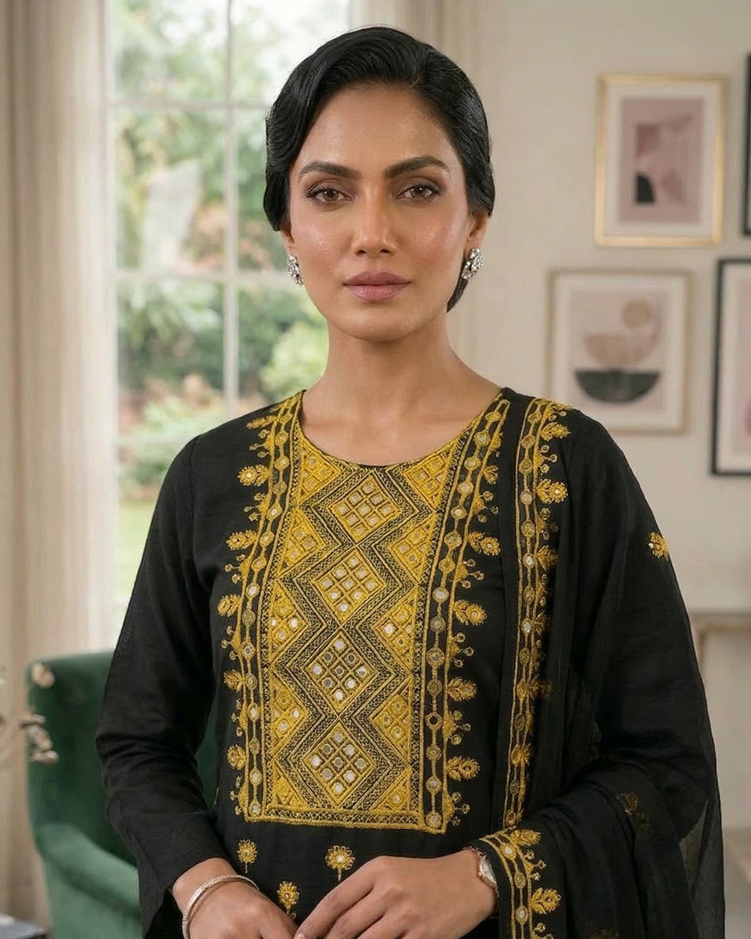 Black Onyx Embroidered