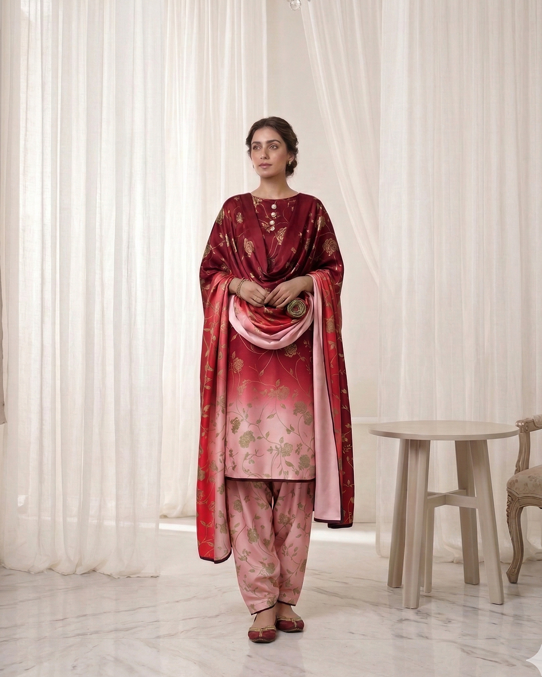 Shamoz Silk Digital Print 3-PC