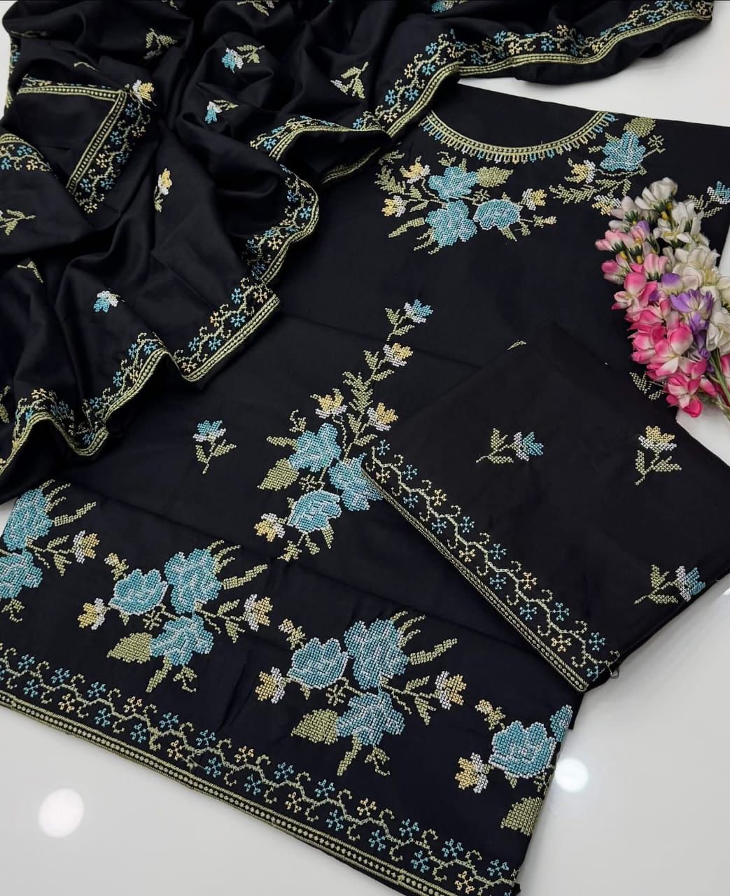 Chic Cross-Stitch Lawn Luxe