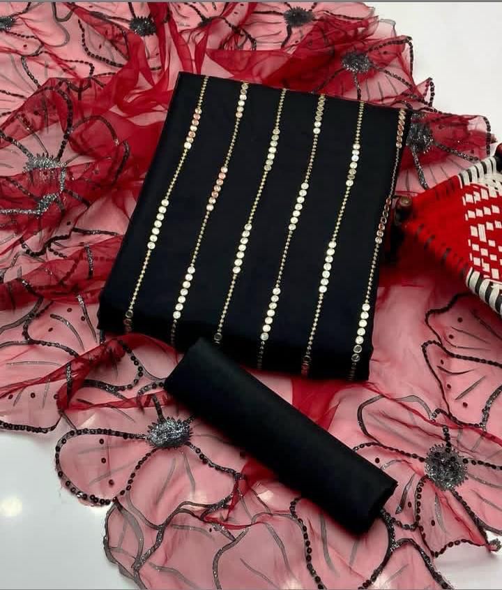 Embroidered Organza & Kattan Silk