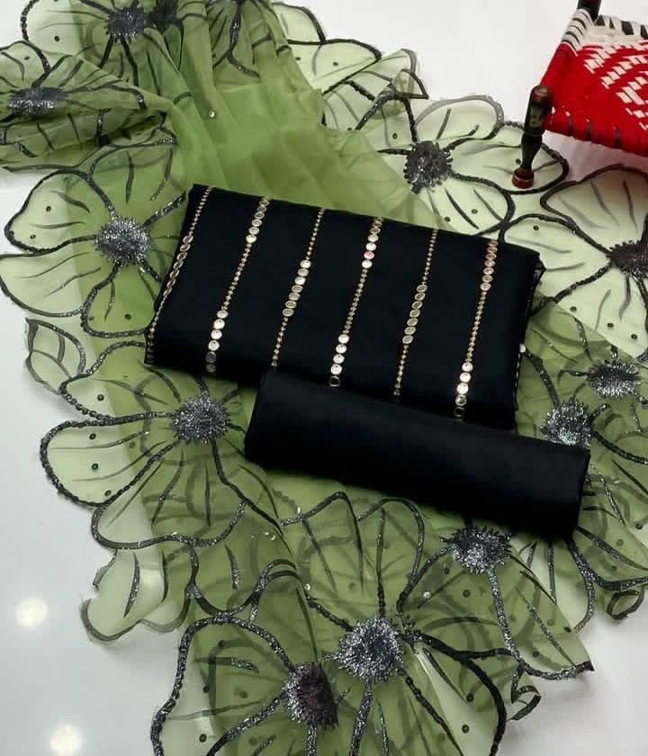 Embroidered Organza & Kattan Silk