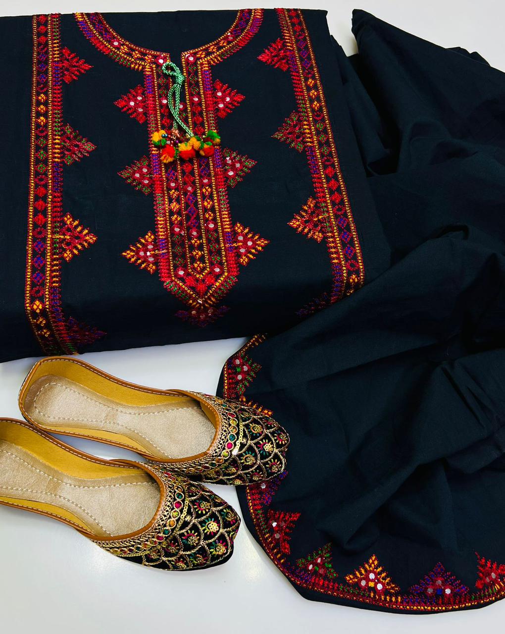 Cotton Ari-Work Embroidery 2PC