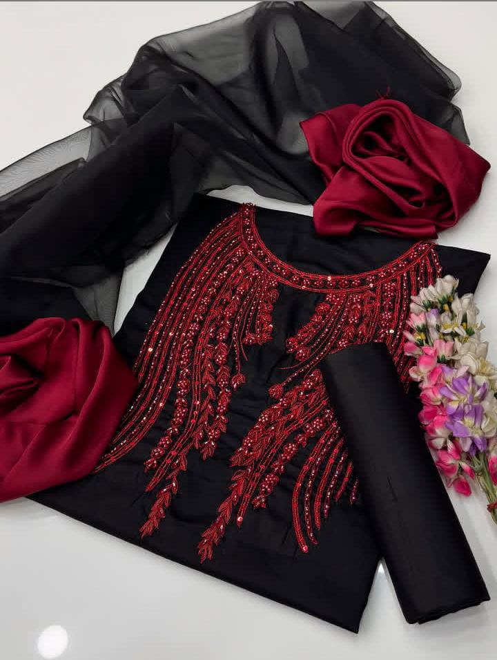 FPL Organza Beads Handwork