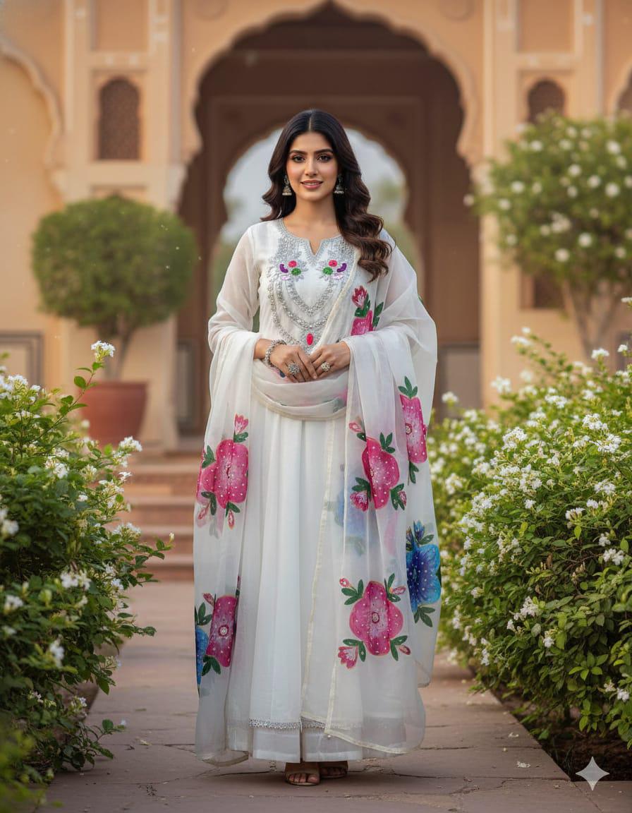 Pure Organza Mirror Work