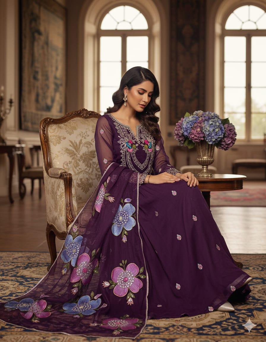 Pure Organza Mirror Work