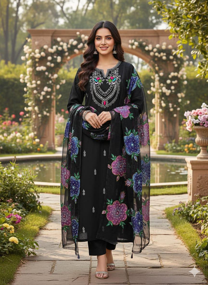 Pure Organza Mirror Work