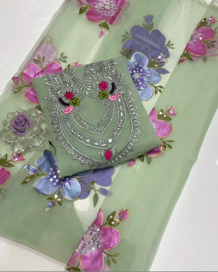 Pure Organza Mirror Work