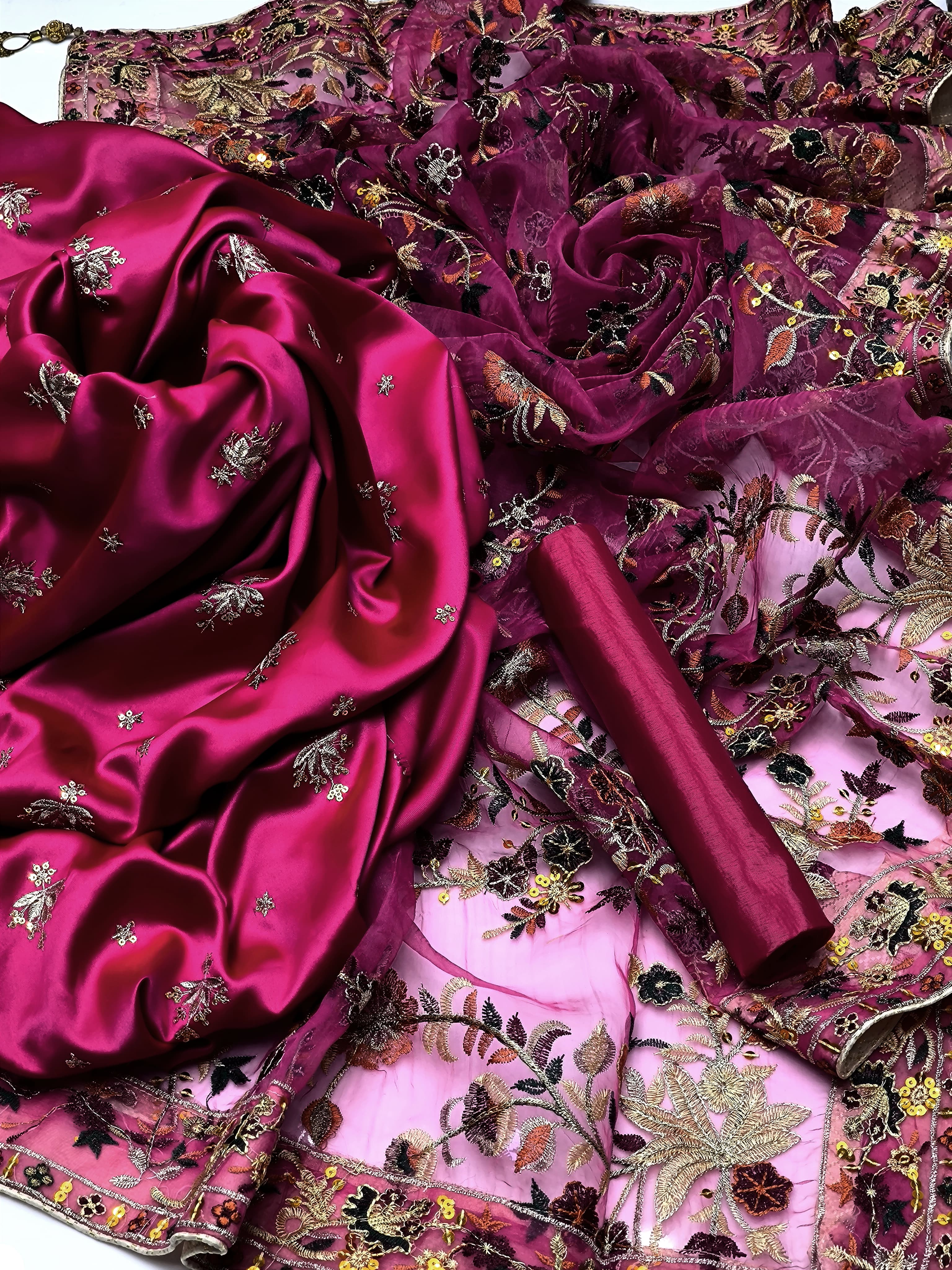 Shamoz Silk Embroidery , 3Pc UnStitched Dress.