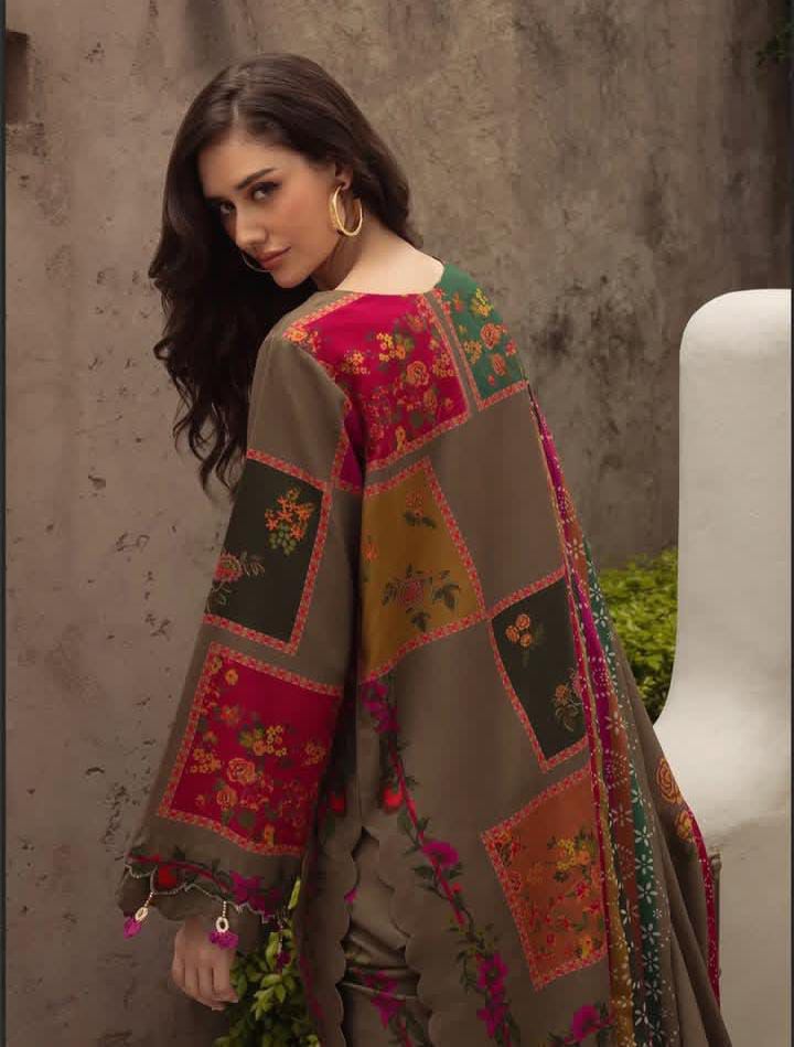 Silk Digital Print , 3Pc UnStitched Dress.