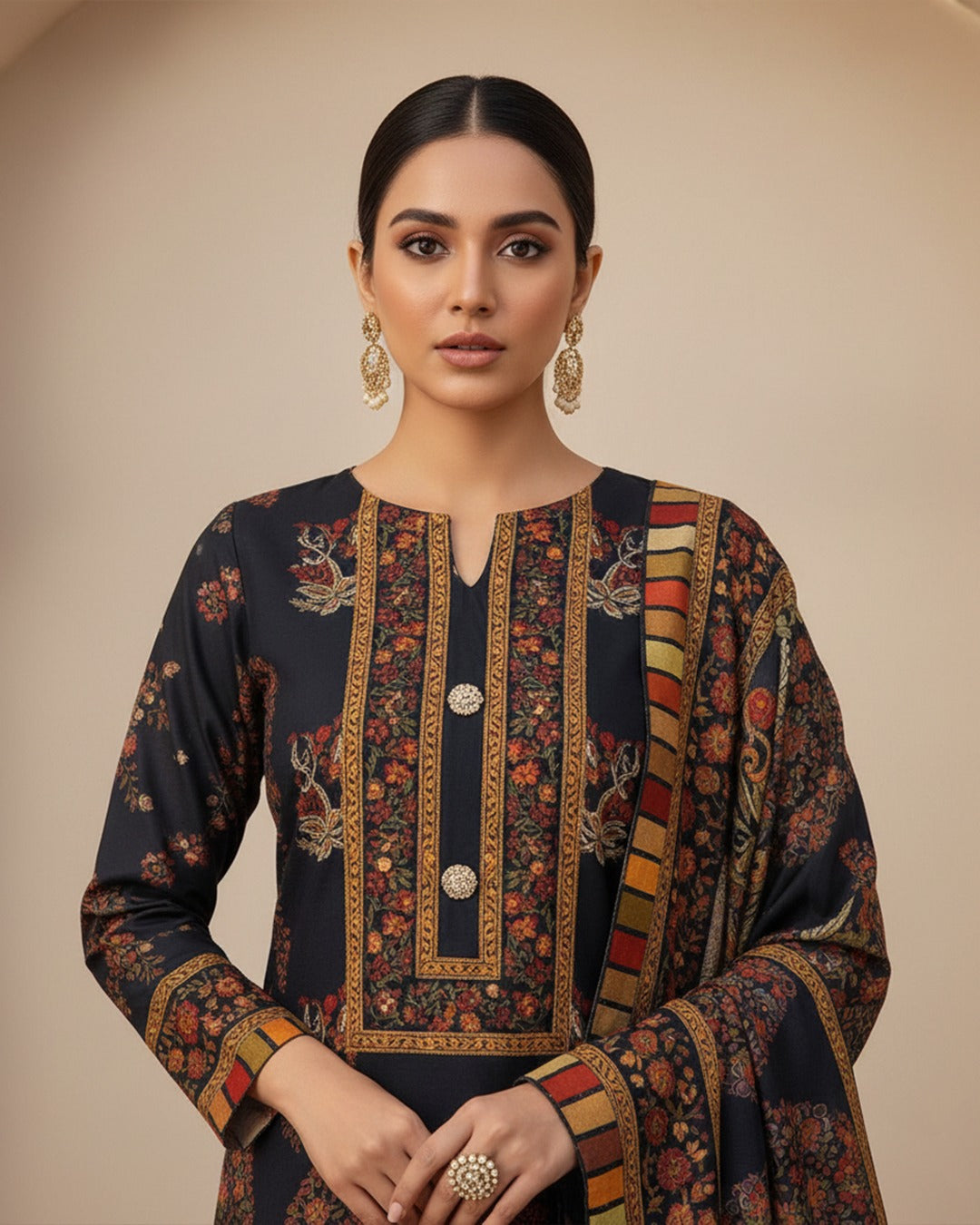 Midnight Paisley Shamooz Silk