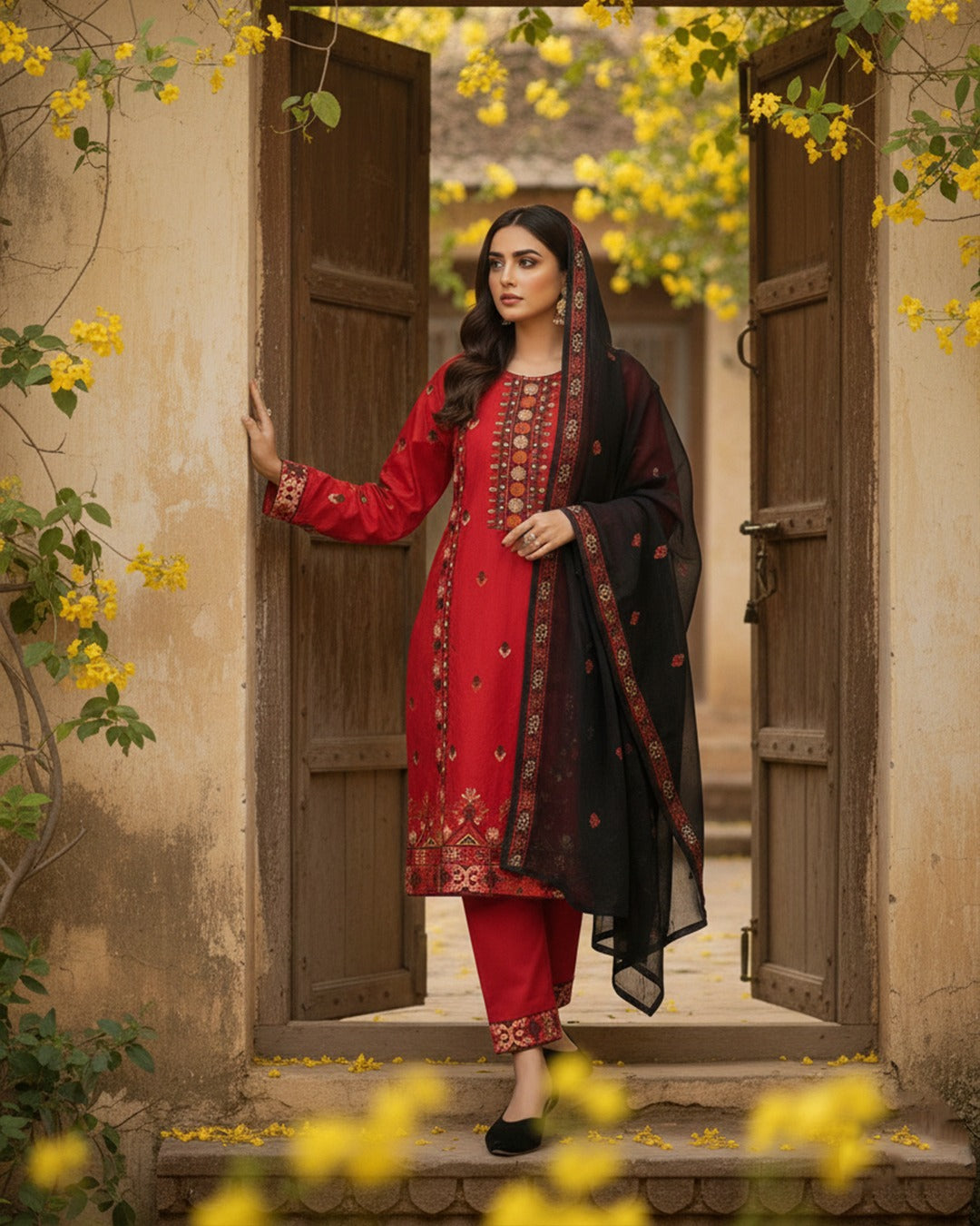 Red Lawn Cotton CrossStitch